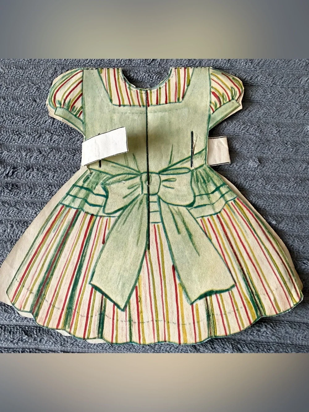 Vintage Paper Doll with Red Plaid Dress and Interchangeable Outfits and Hair